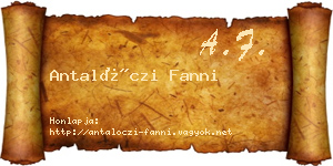 Antalóczi Fanni névjegykártya