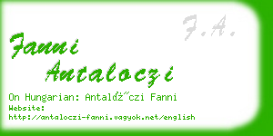 fanni antaloczi business card